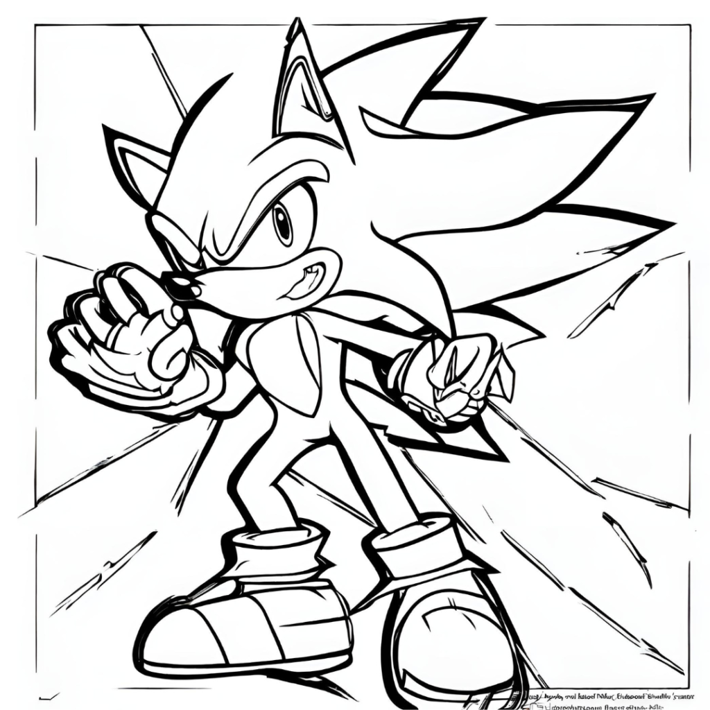 shadow the hedgehog colouring pages